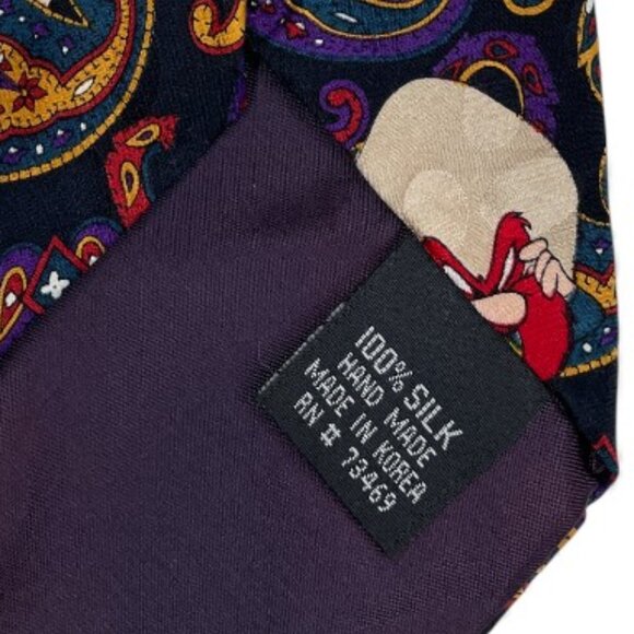 Looney Tunes Silk Tie Bugs Bunny Sam Taz Wile E Coyote - Picture 6 of 6